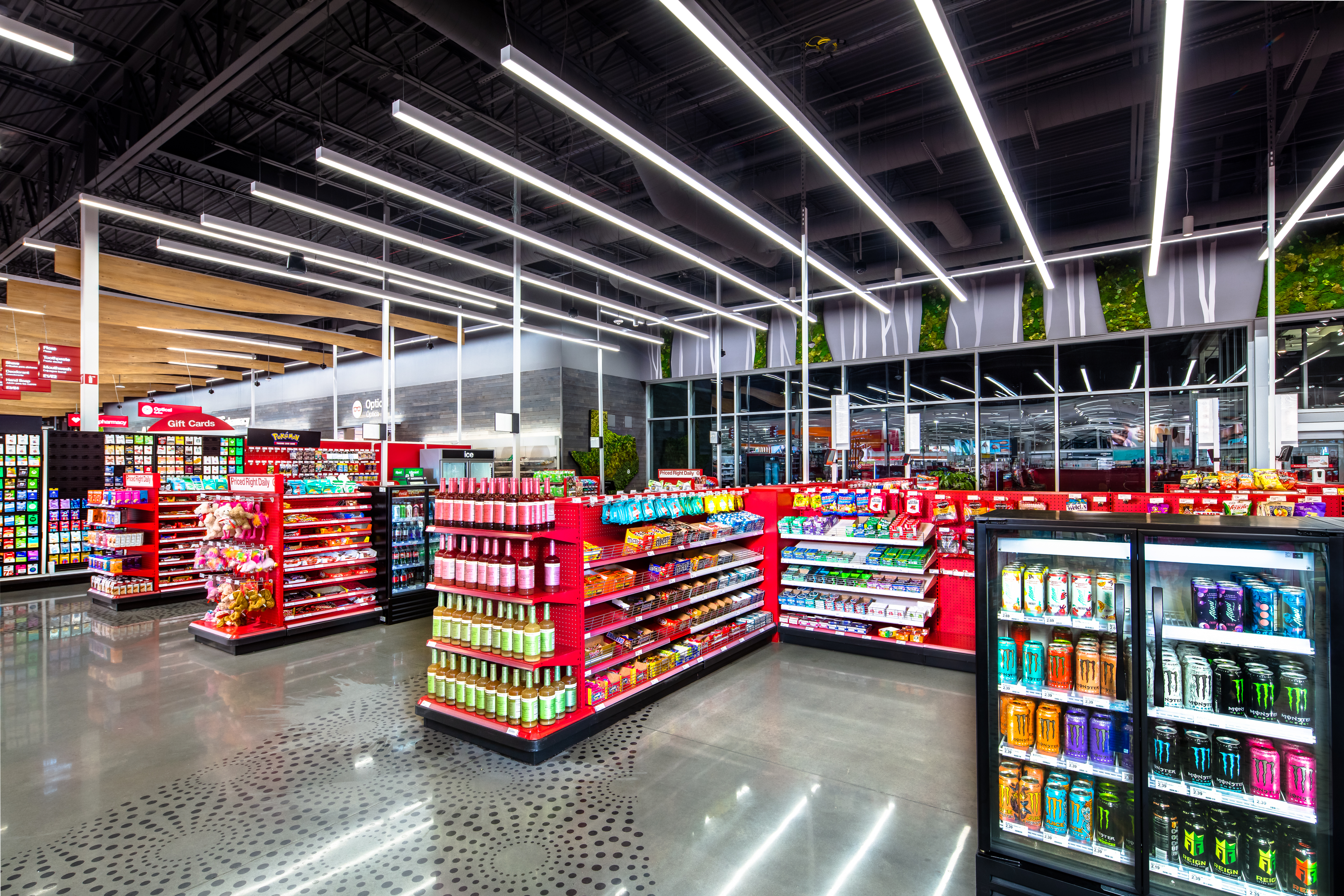 Interior aisles and moss walls