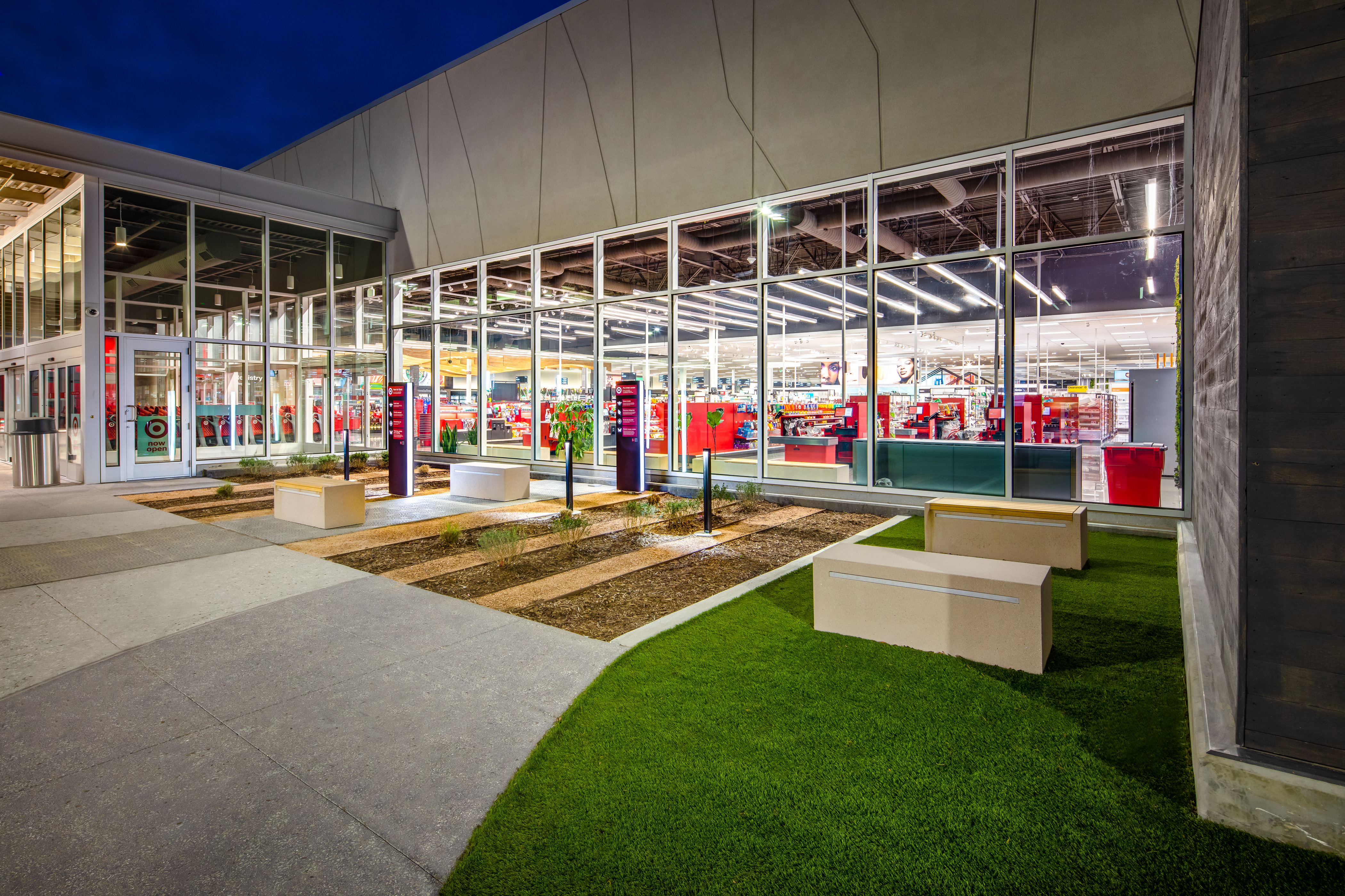Exterior garden at night
