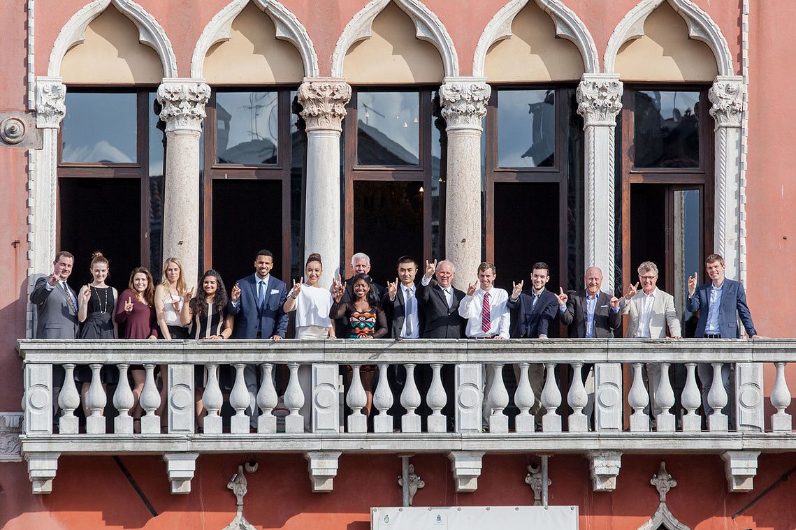 Venice Biennale group at Palazzo Bembo